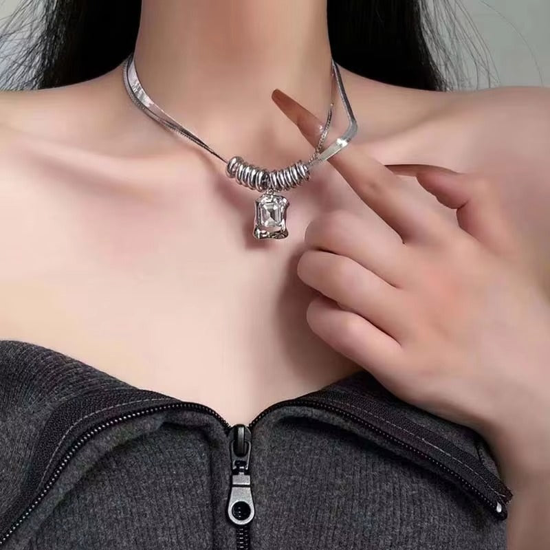 Hip-hop Style Double-layer Necklace