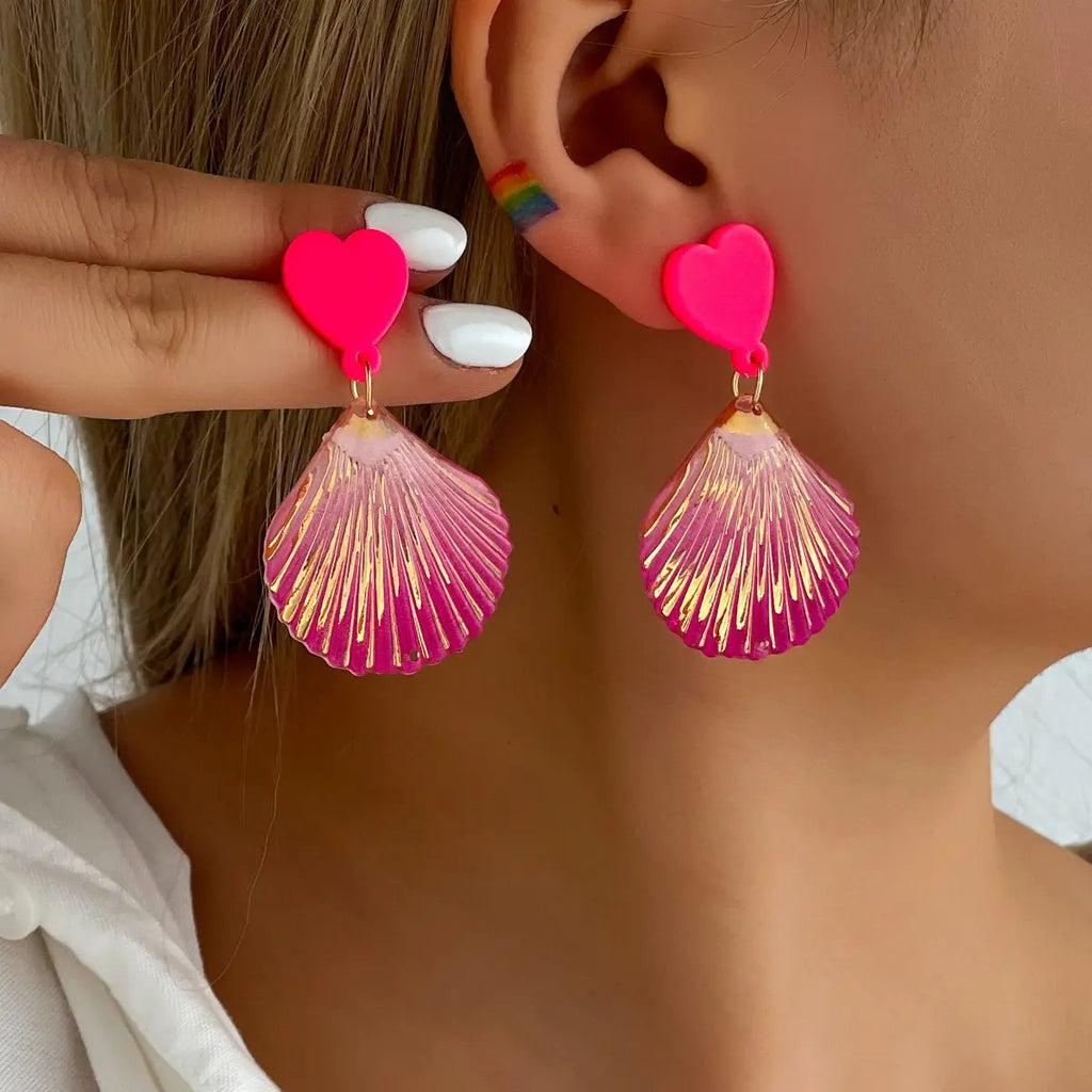 Candy Colors Ocean Shell Drop Earrings