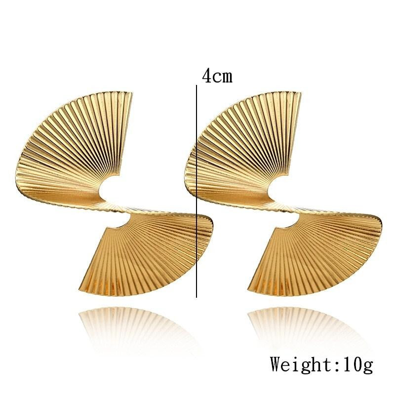 Geometric Spiral Big Stud Earrings