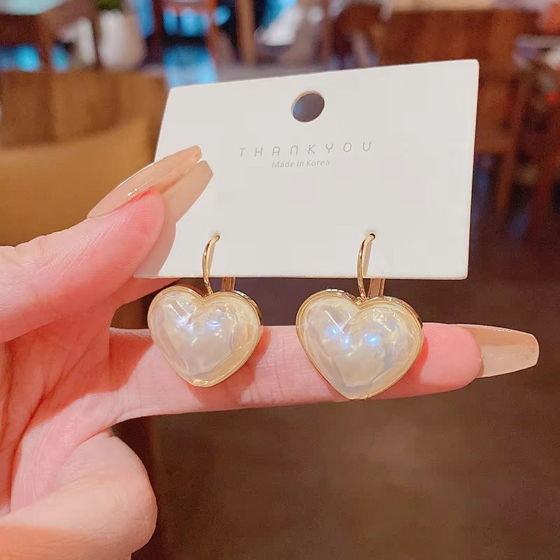 Heart Shaped Pearl Earrings