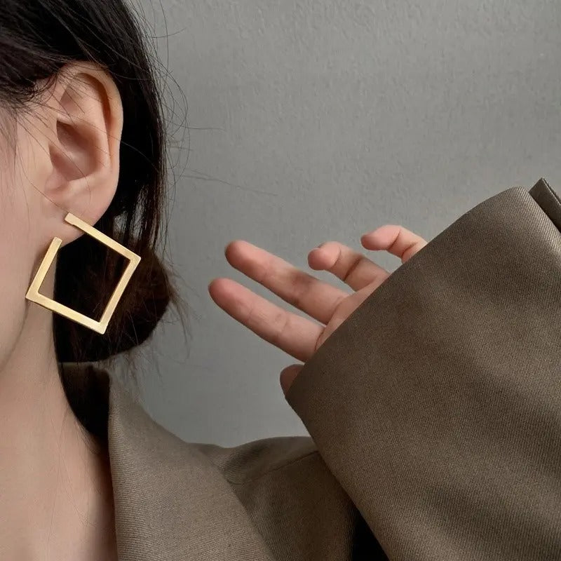 Geometric Hollow Square Earrings