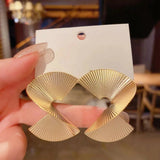 Geometric Spiral Big Stud Earrings