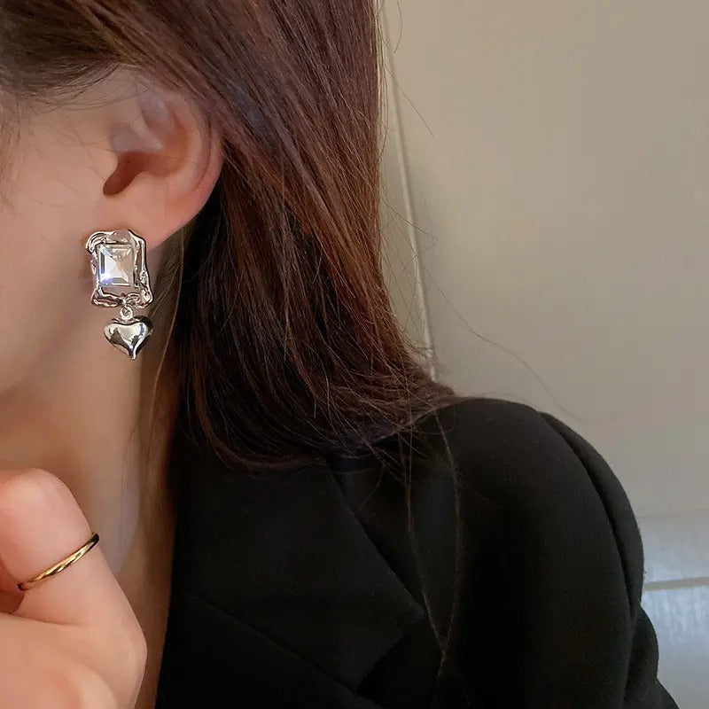 ❄️ Asymmetrical Cool Style Crystal Cuban Chain Tassel Earrings ❄️