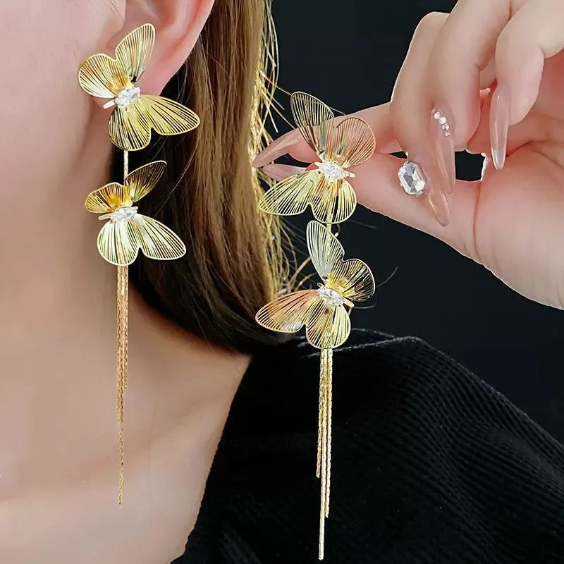 Elegant Butterflies Long Earrings