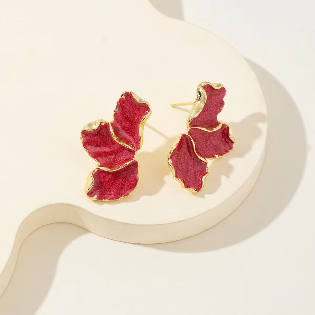 🍁 5 Combo Pack Maple Leaf Flower Oil Drip Earrings