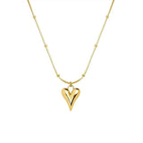 Heart Pendant Necklace for girls Stainless Steel Beaded