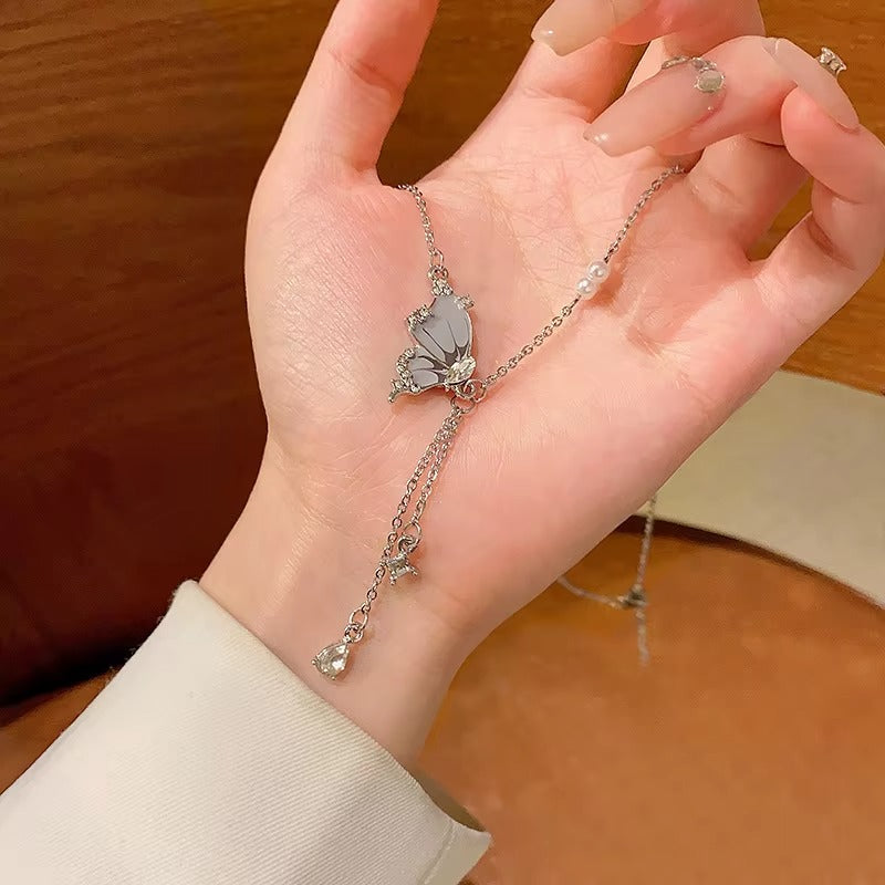 Classic Style Half Butterfly Wings Drop Necklace