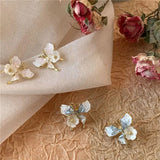 Cute Gradient Color Crystal Butterfly Stud Earrings