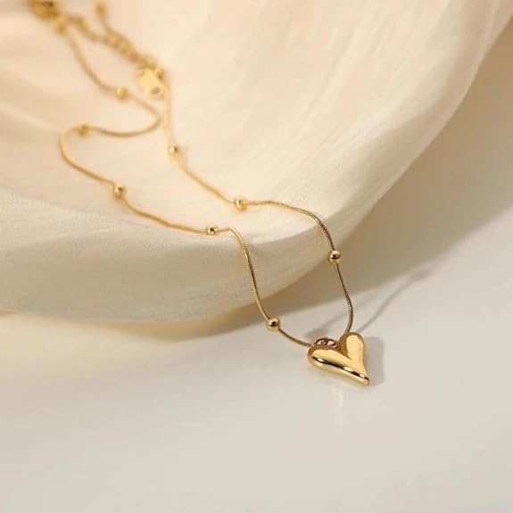 3 pairs Heart Pendant Classic Heart Charm Necklace for girls pendant combo set