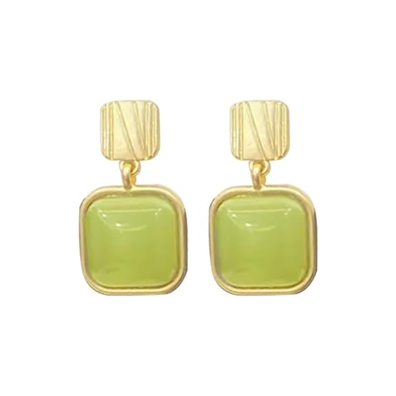 Green Crystal Drop Earrings for Women | Stylish Danglers
