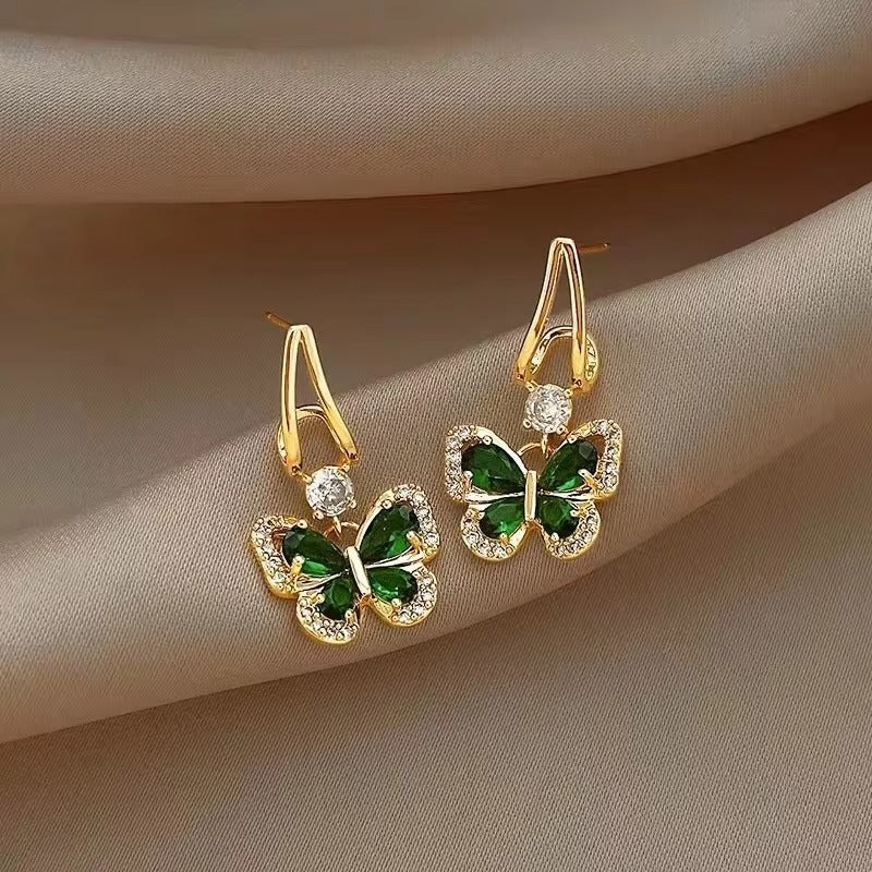 Green Emerald Drop Earrings