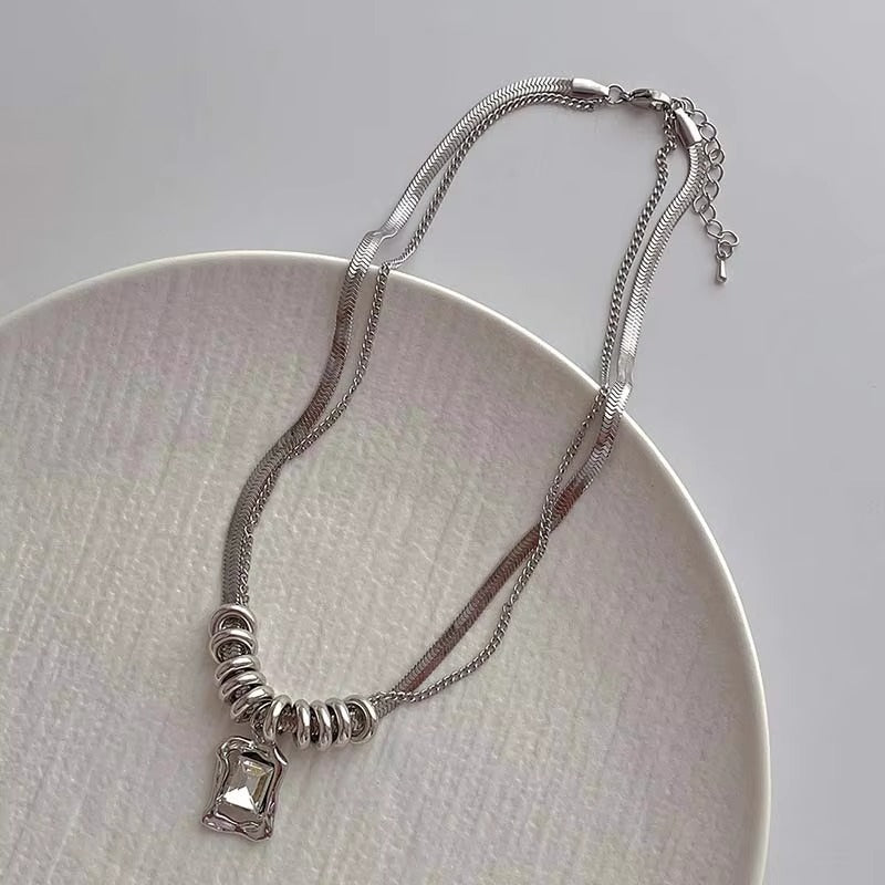 Hip-hop Style Double-layer Necklace