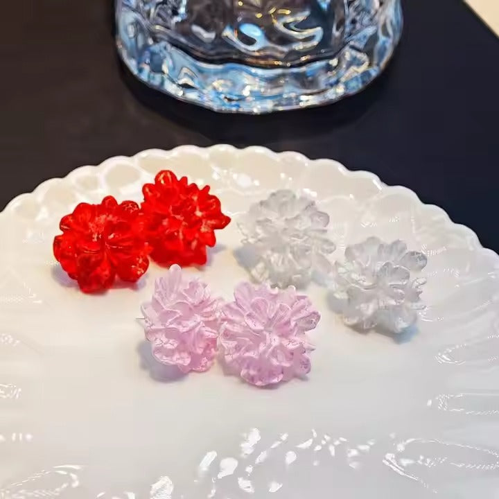 Textured Floral Stud Earrings