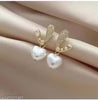 Korean Vintage Crystal Pearl Heat Earring