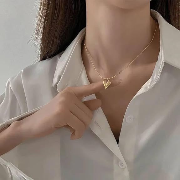Heart Pendant with Chain | Fashion Jewellery Classic Heart Charm Necklace for girls pendant combo set