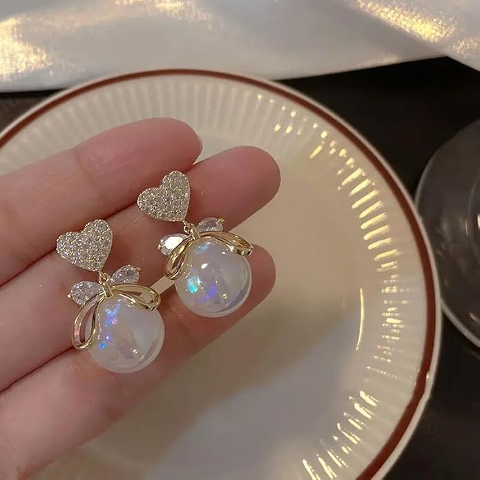 Crystal Bow Design, Korean Fashion Stud Earring