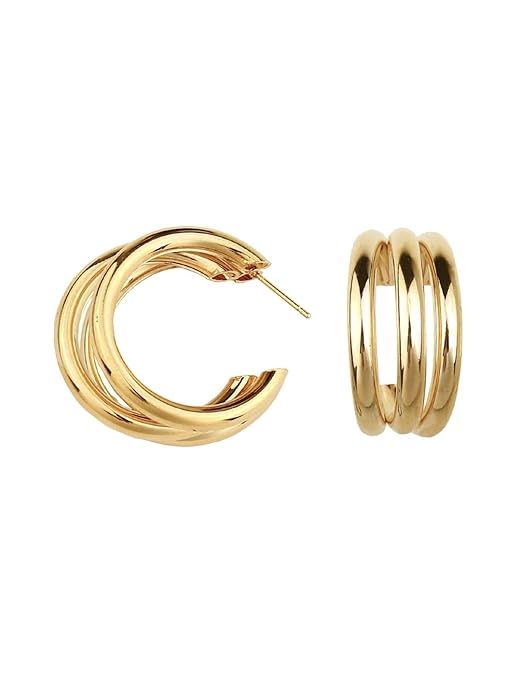 Korean Earrings Triple Balie Shape Unique Earrings