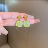 Green Crystal Drop Earrings for Women | Stylish Danglers