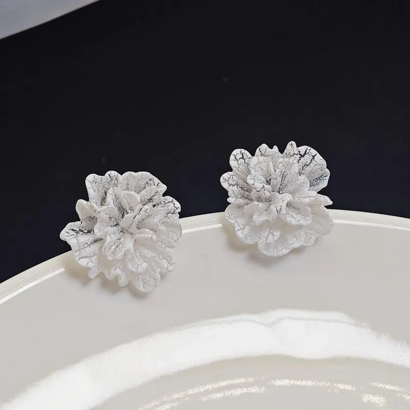 Textured Floral Stud Earrings