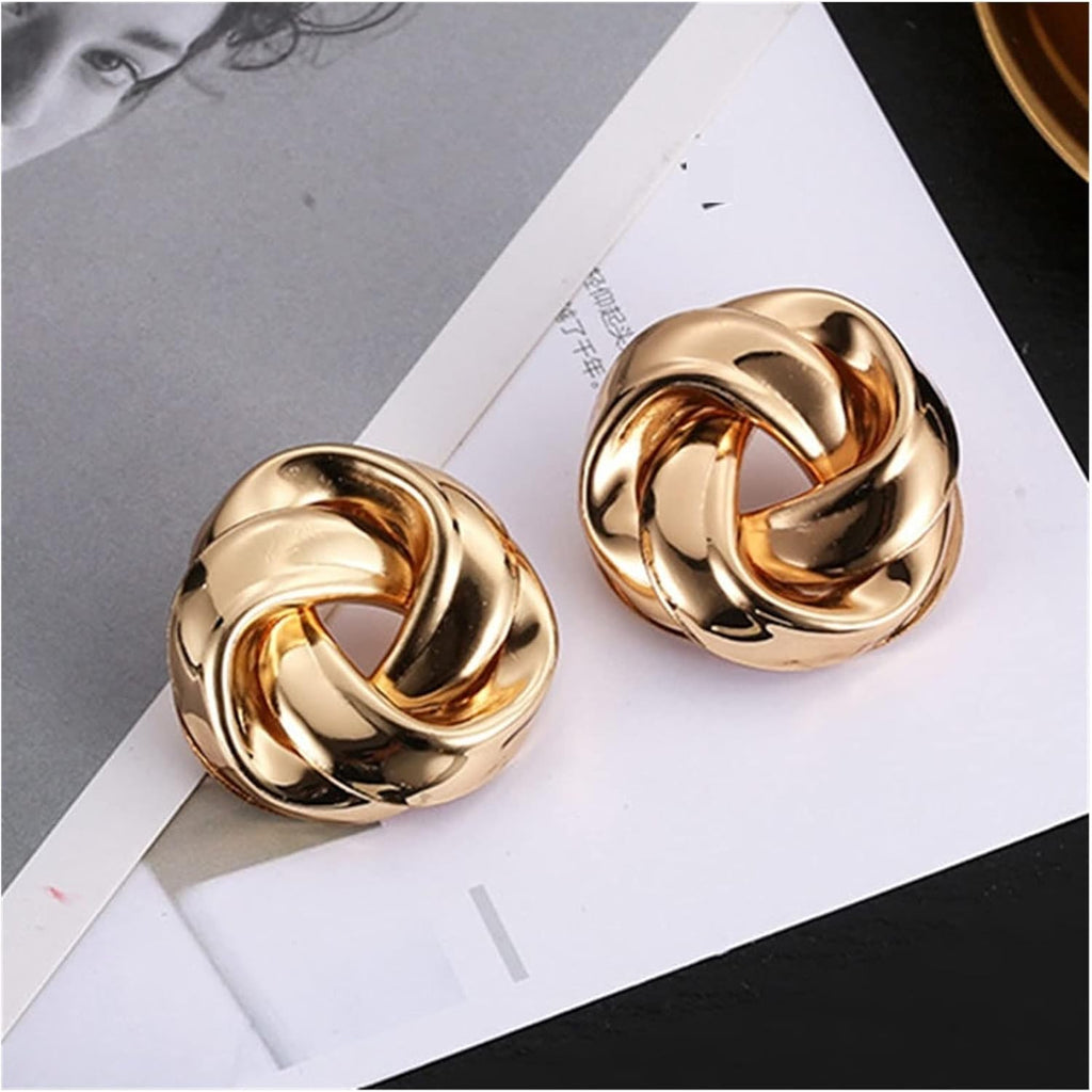 Twisted Stud Earrings for girls Charm Gold Color Spiral Whirlpool Earrings Jewelry Drop Earrings