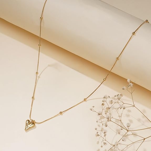 Heart Pendant with Chain | Fashion Jewellery Classic Heart Charm Necklace for girls pendant combo set