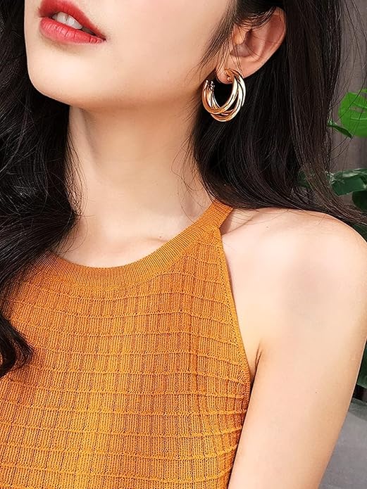 Korean Earrings Triple Balie Shape Unique Earrings