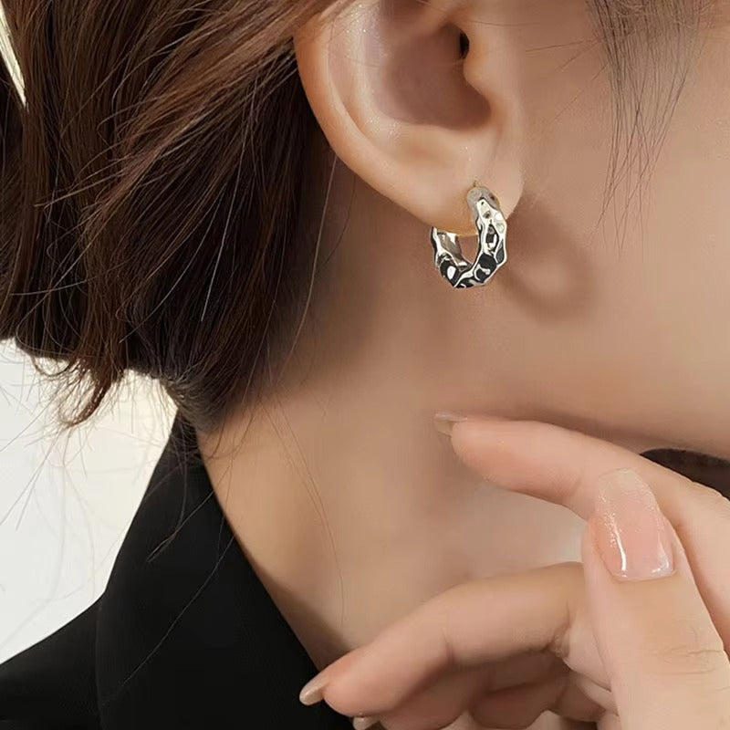 Irregular Metal Hoop Earrings