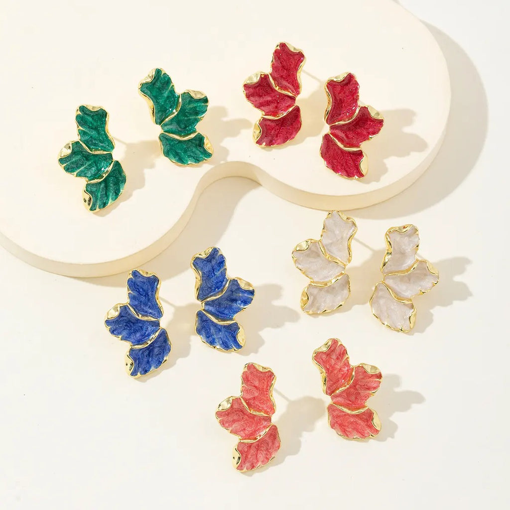 🍁 5 Combo Pack Maple Leaf Flower Oil Drip Earrings