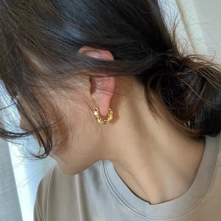 Irregular Metal Hoop Earrings