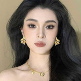 Multi-Colored Stones Exquisite Flower Stud Earrings