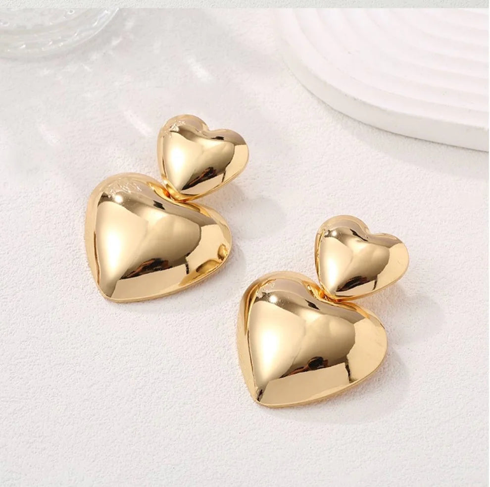 Double Heart Earrings