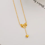 Korean stainless steel bow pandent chain
