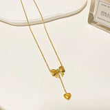 Korean stainless steel bow pandent chain