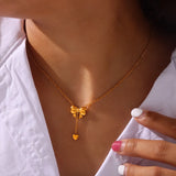 Korean stainless steel bow pandent chain