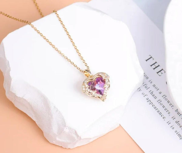 Crystal Stone Necklace Titanic Heart Does Not Fade Necklace