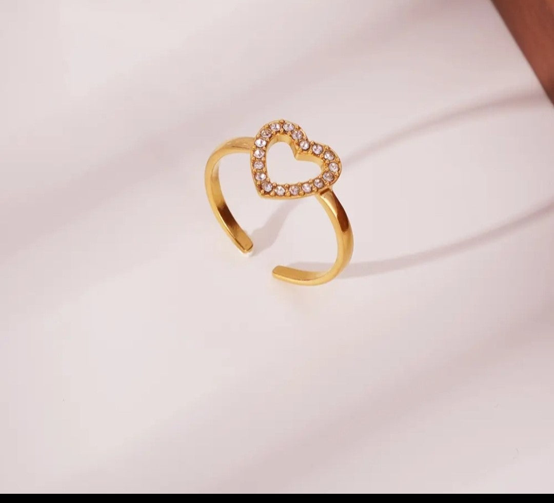 Studded Heart Ring