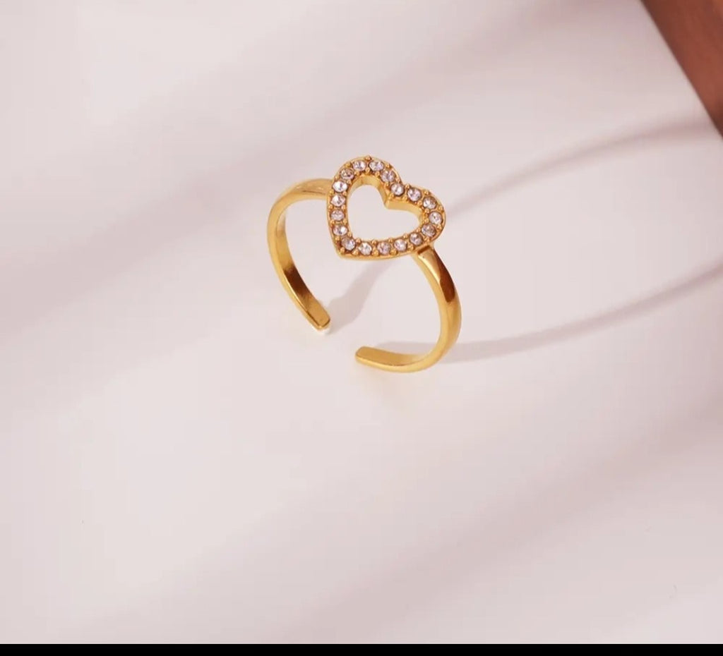 Studded Heart Ring