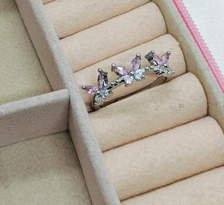 Butterfly Ring pink color