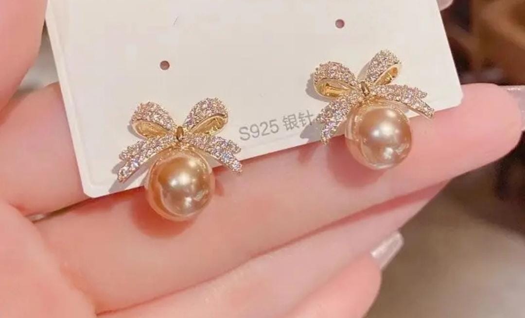 Korean Earrings Criss Corss Shiny Earring