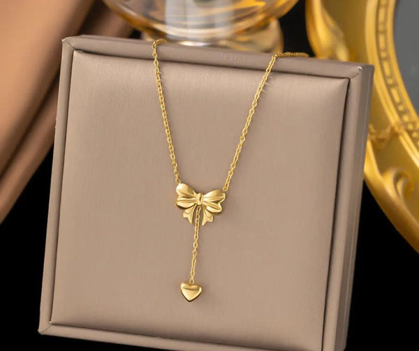 Korean stainless steel bow pandent chain