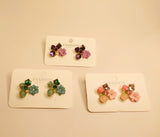 Korean multi Flower Cluster Earrings And Stud For girls combo set