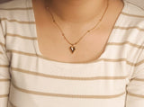 Heart Pendant Necklace for girls Stainless Steel Beaded