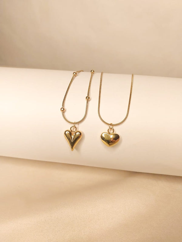 Heart Pendant with Chain | Fashion Jewellery Classic Heart Charm Necklace for girls pendant combo set