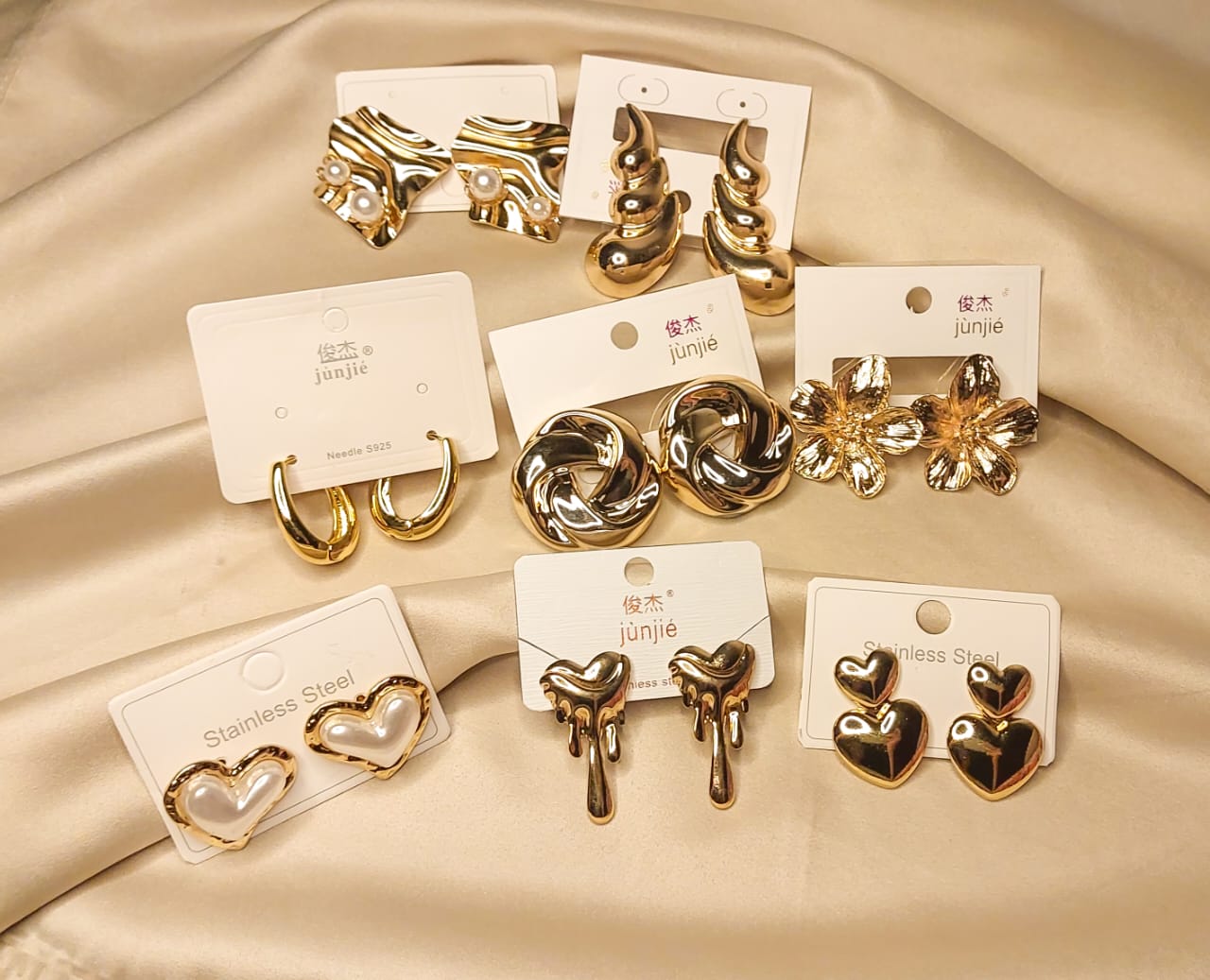 8 Combo Pack of Anti-Tarnish Korean Earrings for Women & Girls | Trendy Daily Wear Jewellery