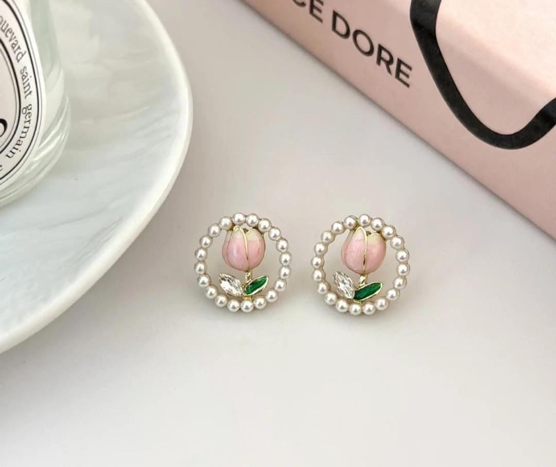 Korean Rose Short Trending Earring
