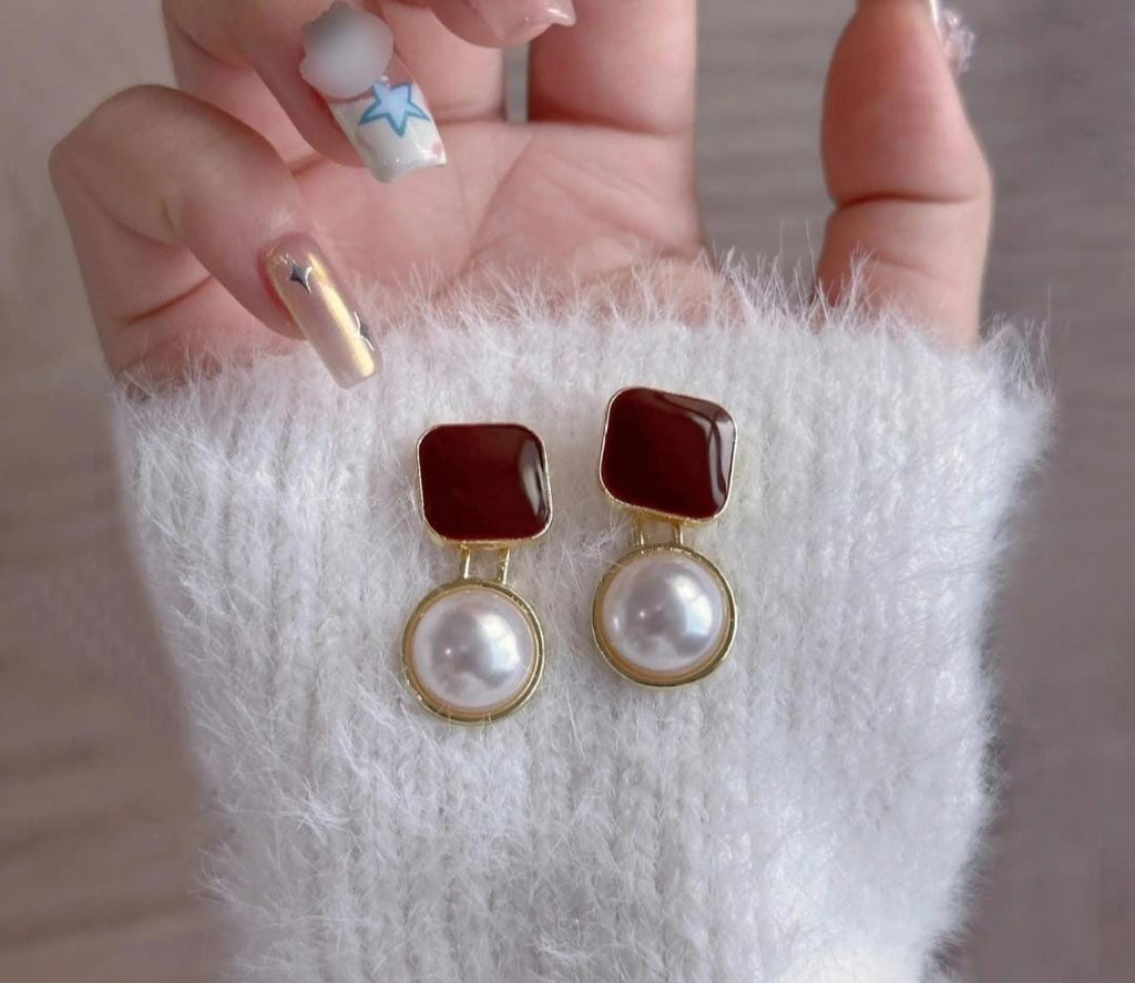 Trendy Red Korean Earring Alloy Stud Earring