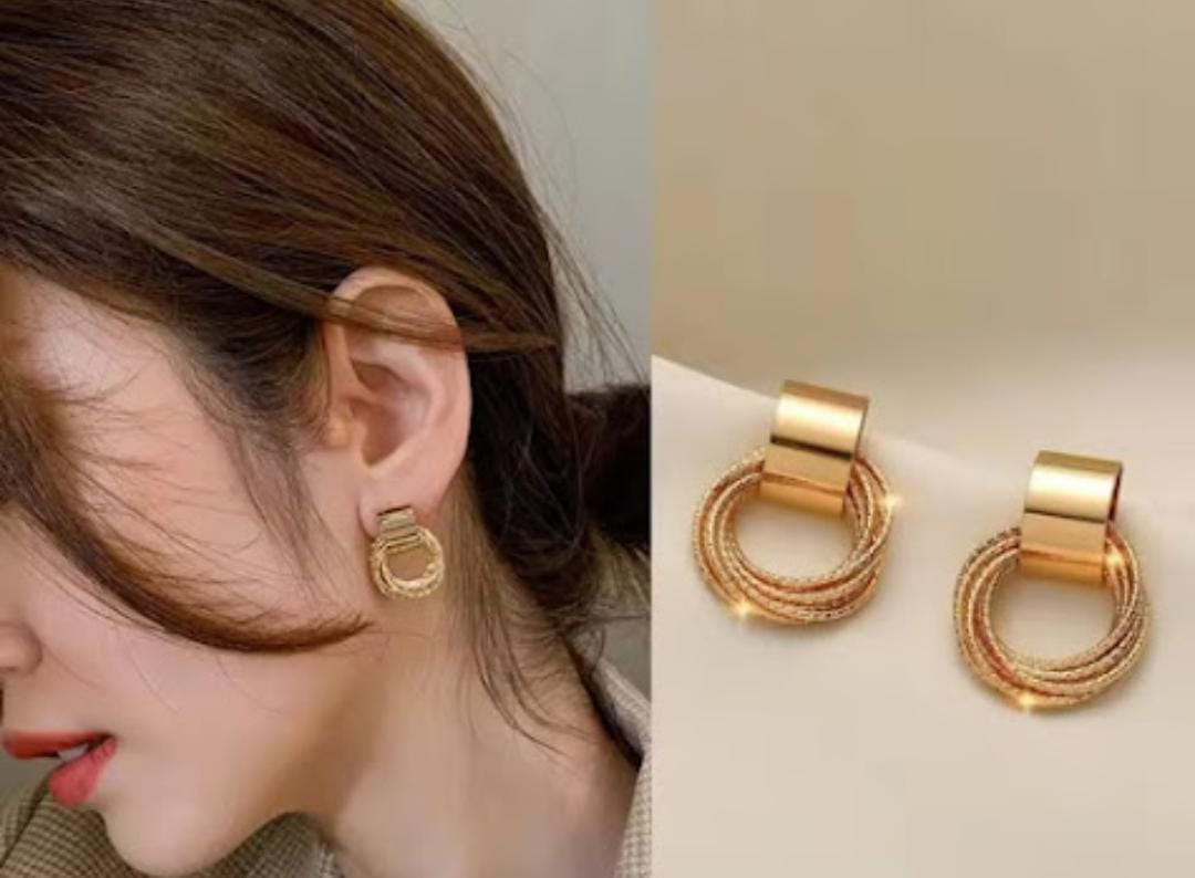 Rose Gold color Plated Silver Stylish Earrings