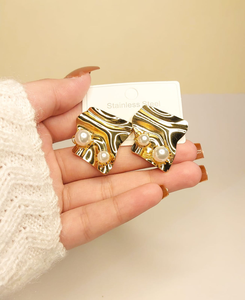 Pearl Studded Gold Plated Earrings for Women