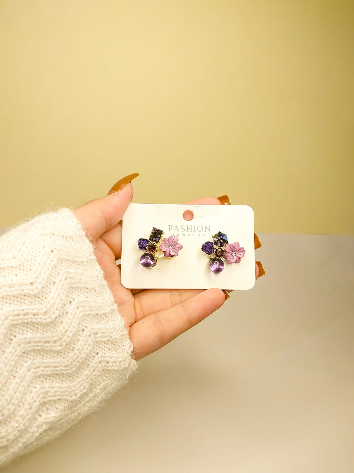 Purple Flower Studs Korean earring for Cuties
