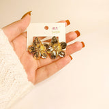 Stylish Geometric Flower Petals Statement Jewelry Stainless Steel Stud Earrings